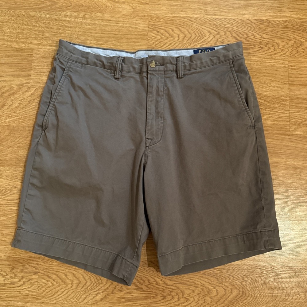 Polo Ralph Lauren Shorts Mens‎ 33 (Act 35) Gray Stretch Classic Fit Twill Chino
